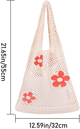 Crotchet Flower Print Beach Bag - Sparty Girl