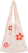Load image into Gallery viewer, Crotchet Flower Print Beach Bag - Sparty Girl
