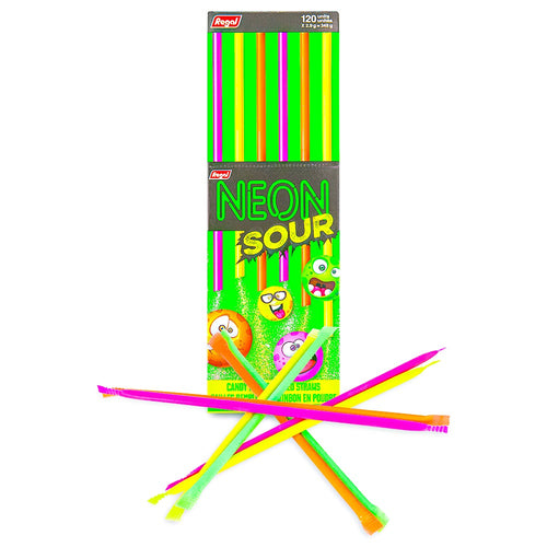 Neon Sour Candy Powder Filled Straws - Sparty Girl