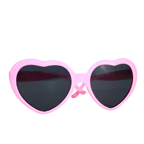 Teen/Adult Heart-Shaped Pink Sunglasses - Sparty Girl